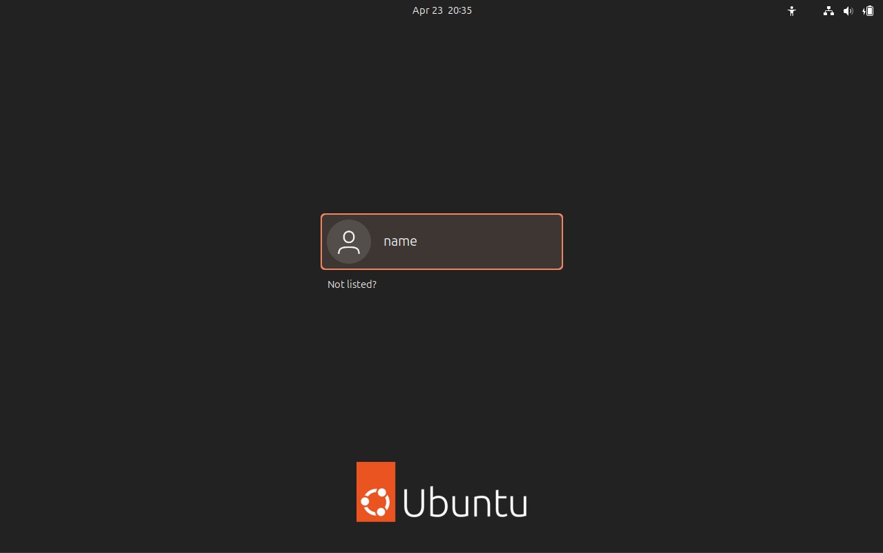 Log In Screen