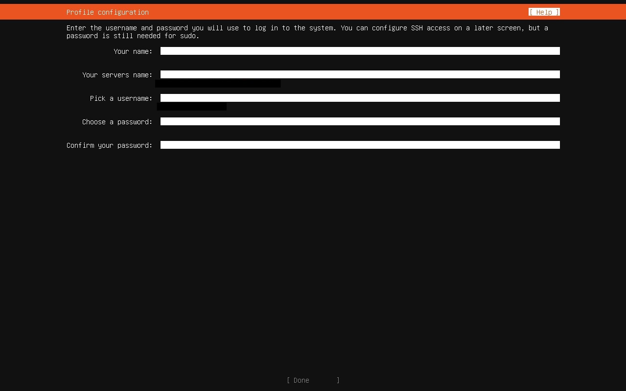 User configuration