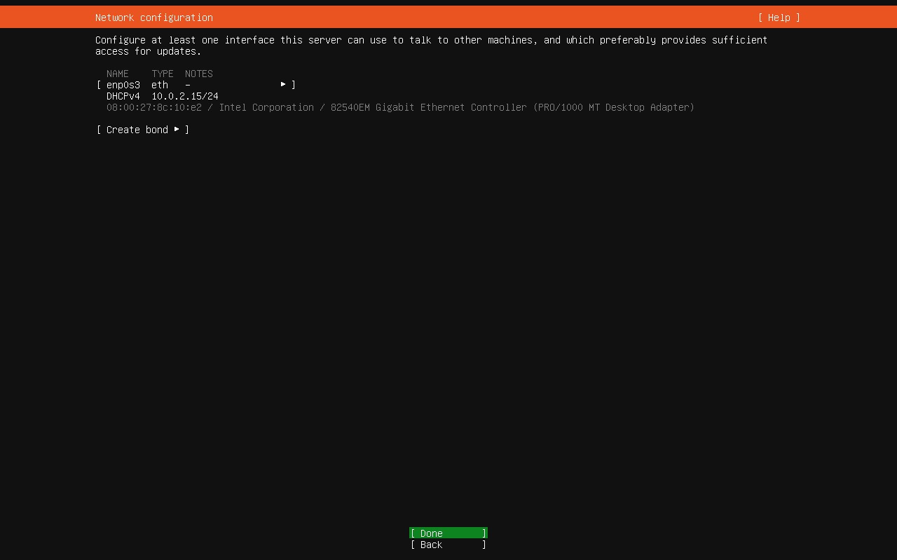 Network configuration