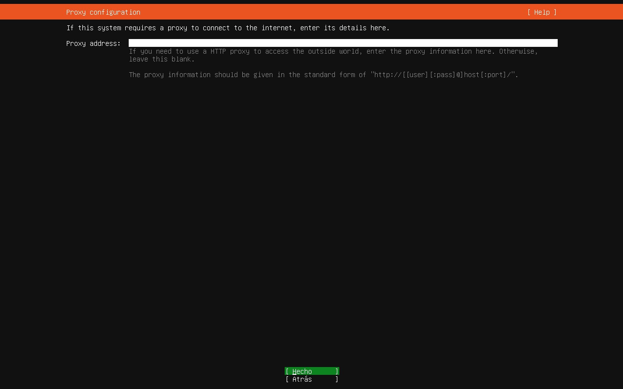 Configuración de proxy