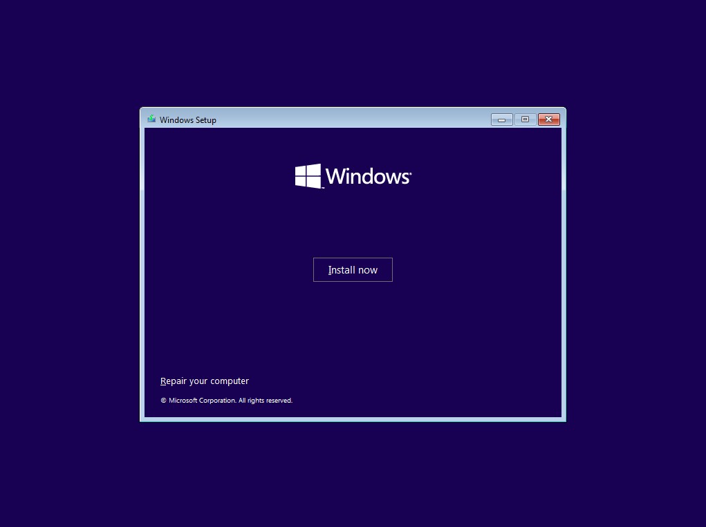 Start installation