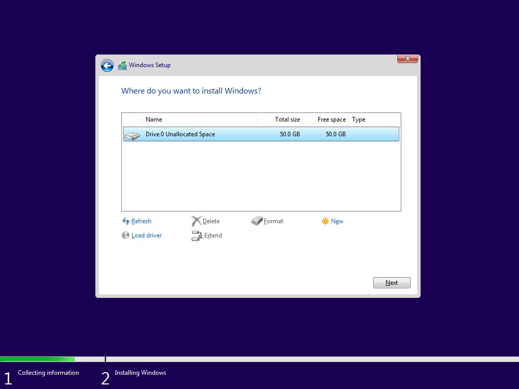 Partition selection
