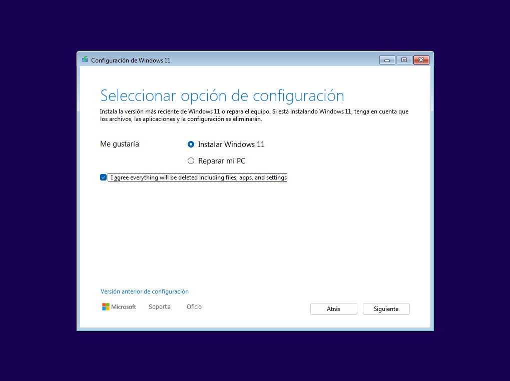Iniciar instalación