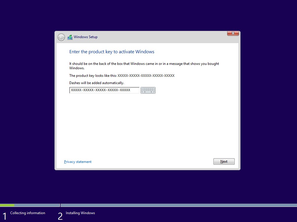 Installation Start