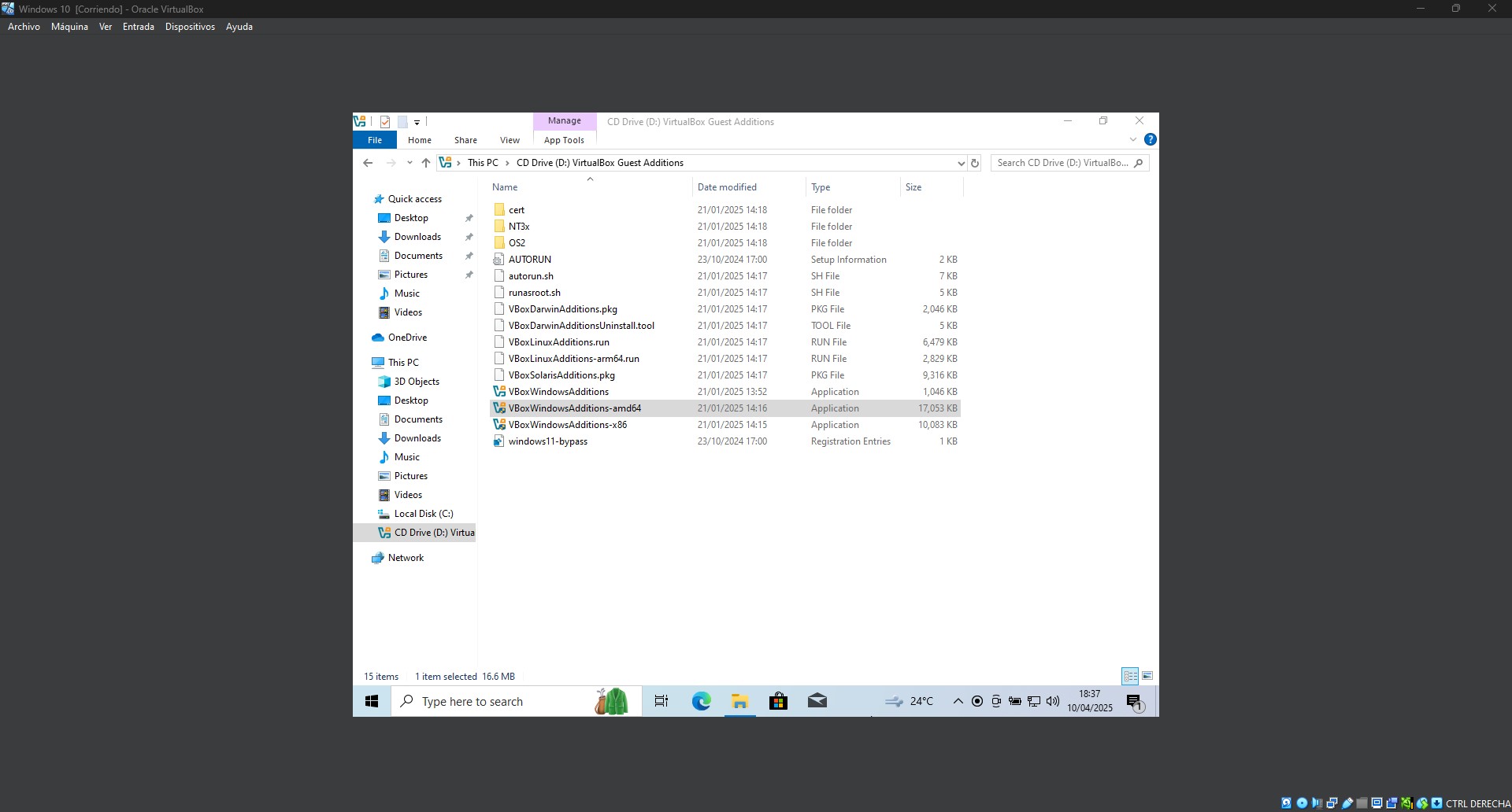 Paso 3 de instalación - Explorador de archivos